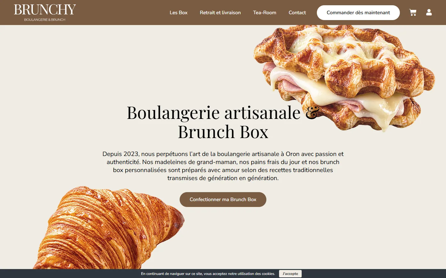 Aperçu du site Brunchy, boulangerie artisanale et brunch box