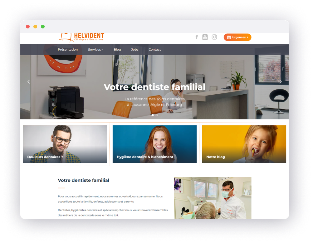 Aperçu de la page d’accueil du site Helvident.
