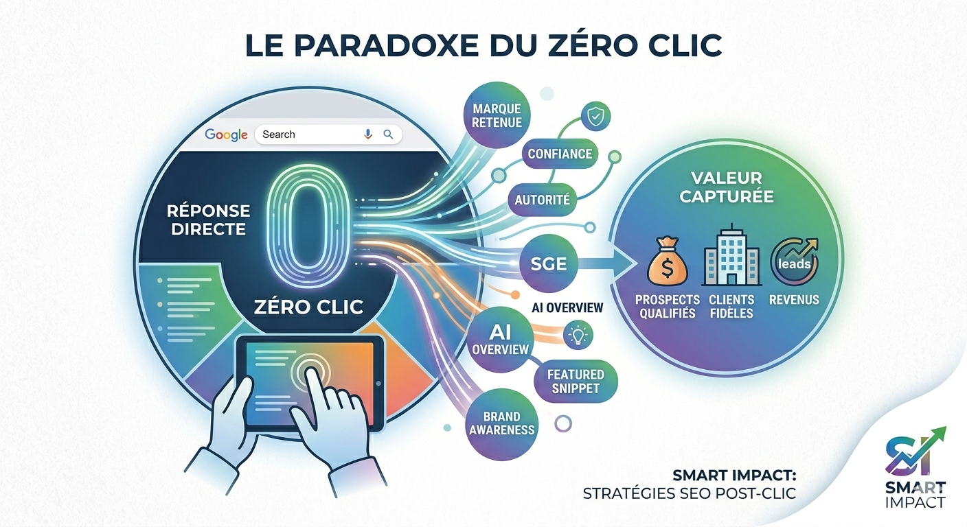 Le paradoxe du “Zéro Clic” : Stratégies pour capturer de la valeur quand Google répond à votre place