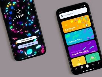Deux smartphones affichant des interfaces d’applications colorées sur leurs écrans.